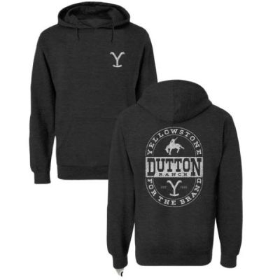 Yellowstone Charcoal Grey Dutton Ranch Oval Men's Hoodie 66-259-323