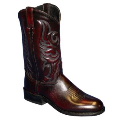 Abilene Black Cherry Cowhide Roper Mens Western Boots 6745