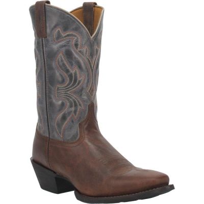 Laredo Tan/Blue McKinney Mens Cowboy Square Western Boots 68556