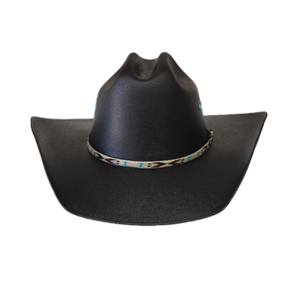 Lone Star Black Skyler Canvas Kids Western Hat with Tribal Aztec Band 70001