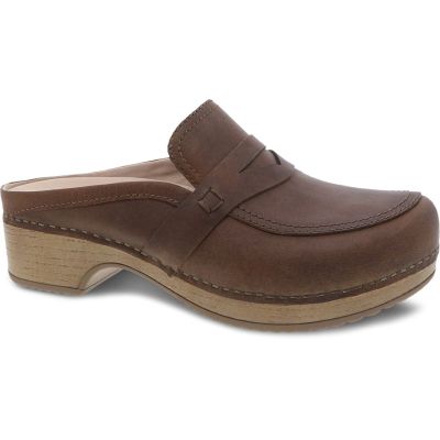 Dansko Bel Brown Oiled Pull Up Womens Mule Shoes 9424-071600