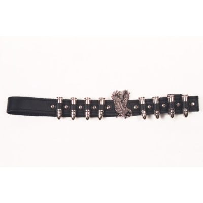 Almax Black Leather Hatband with Silver Bullets look 950HB
