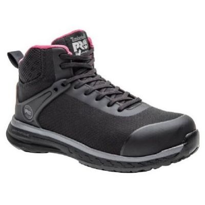 Timberland Pro Black/Pink Womens Drivetrain SD Mid Athletic Work Boots A1Z4P