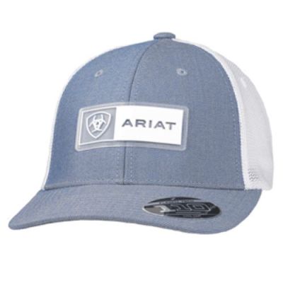 Ariat Light Blue FlexFit 110 Men's Cap with Rubber Logo Patch A300015313