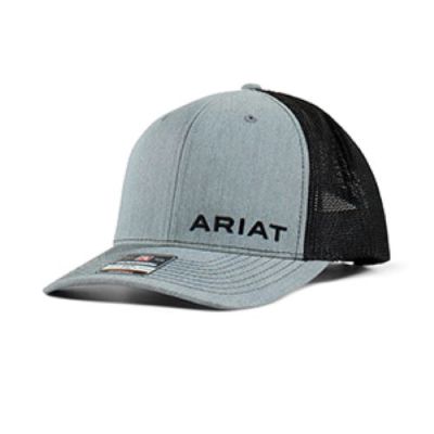 Ariat Grey/Black Men's R112 Flex Cap with Embroidered Ariat Logo A300021006