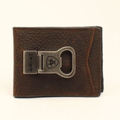 Ariat Brown Rowdy Color Bi-fold Money Clip style Mens Wallet A35119282