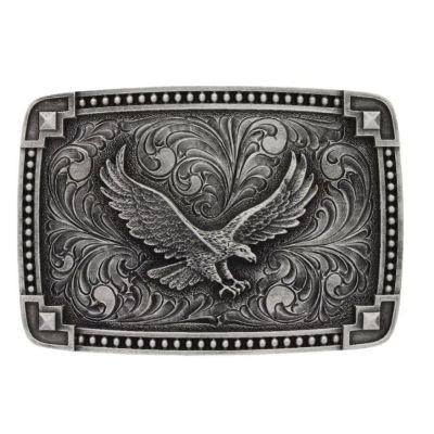 Montana Silversmiths Silver Plated Classic Antiqued Attitude Buckle with Soaring Eagle A566