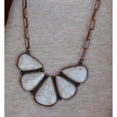 Southern Grace Moth To The Flame Cream Stone Necklace AN9917