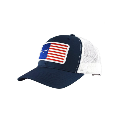 Kimes Ranch Navy with White American Trucker Cap ATC-NVY/WHT