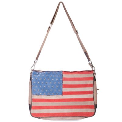Scully Leather and Suede Crossbody Flag Handbag B124  ****Online Only