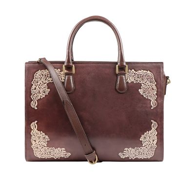 Scully West Collection Embossed Floral Studded Design Workbag  B193   ***Online Only