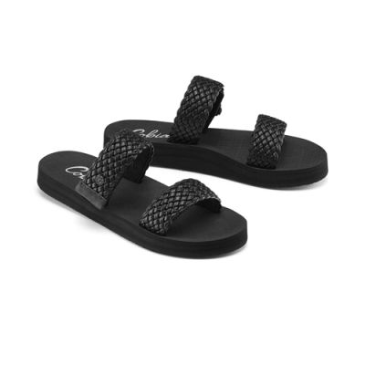 Cobian Black Braided Bounce Womens Slide Sandals BBS21-001