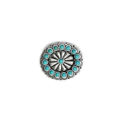 West and Co. Round Turquoise Accent Concho Belt Buckle BKL001
