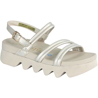 Bussola White/Gold Capri Candace Women's Sandals CANDACE-WHTGLD