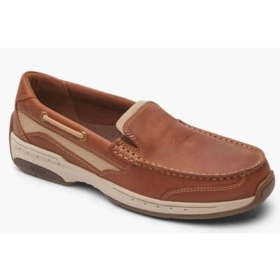 Dunham Tan Leather Captain Venetian Men's Boat Shoes CJ1478