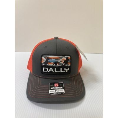 Dally Up Charcoal/Orange Original 112 Adjustable Trucker Cap with Aztec Pattern Patch DALLY514