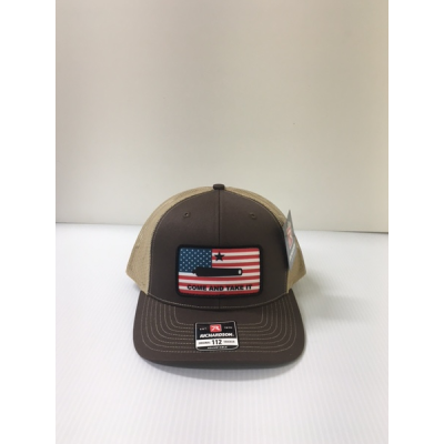Dally Up Brown/Khaki Richardson 112 Trucker Cap with Come and Take It Flag Patch DALLY 441