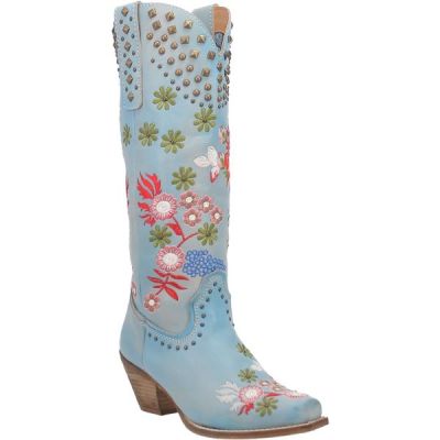 Dingo Blue Poppy Womens Floral Western Boots DI732-BLUE