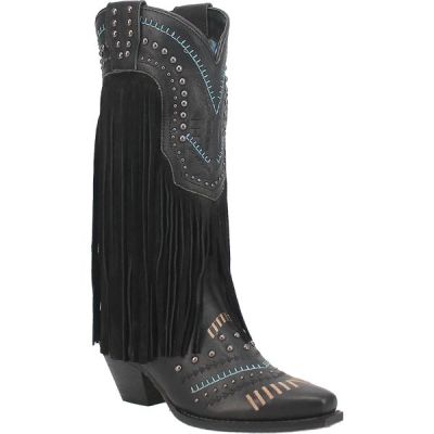 Dingo Black Gypsy Womens Fringe Western Boots DI737-BLACK