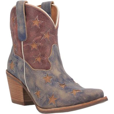 Dingo Brown and Blue Liberty Womens Western Boots DI769