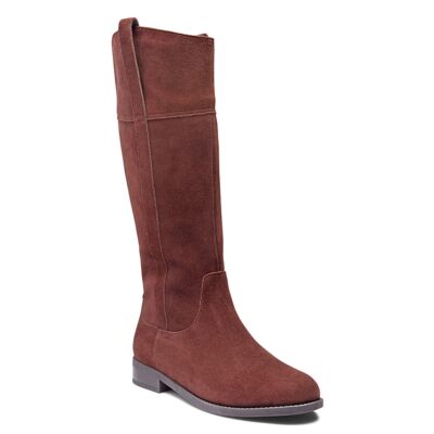 Vionic Chocolate Downing Suede Womens Tall Boots