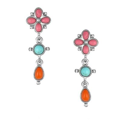 Montana Silversmiths Orange and Turquoise Sunny Chance Dangling Earrings ER4920