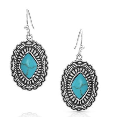 Montana Silversmiths Turquoise Stamped Pendant Earrings ER5035