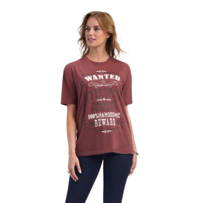 Ariat Burgundy Wanted Women's Short Sleeve T-Shirt 10041307