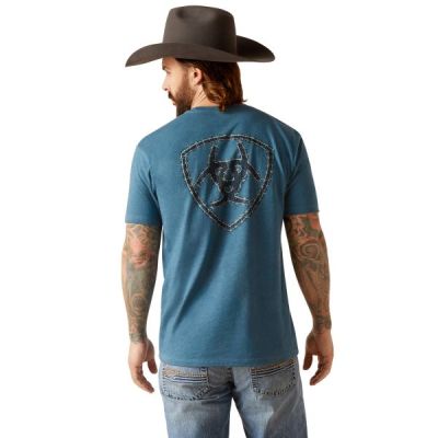 Ariat Steel Blue Heather Men's Western Wire T-Shirt 10047902