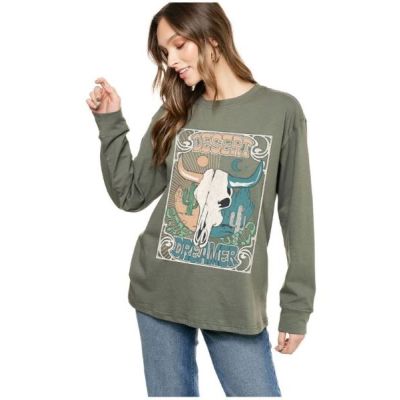Zutter Olive Desert Dreamer Longsleeve Women's Tee Shirt F555-1867-OLV