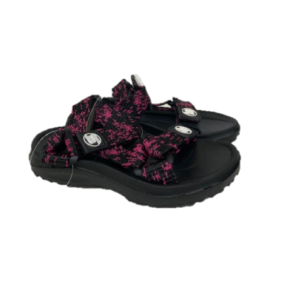 Surf7 Black and Pink Adjustable Velcro 2 Strap Toddler Sandals FF382T-BLKPNK