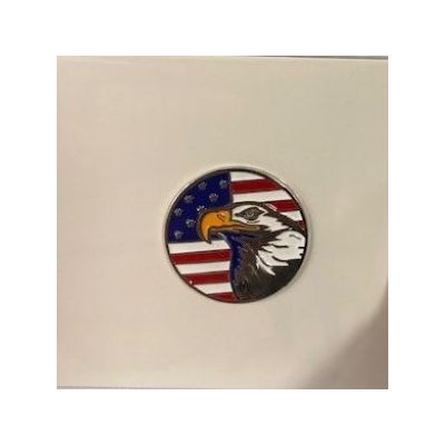 American Hat Makers Red White Blue US Flag Eagle Magnet Pin GB0011