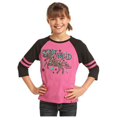 Panhandle Slim Rock & Roll Cowgirl Girls Stay Wild Long Sleeve Shirt G4T3313