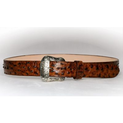 Cowtown Printed Ostrich Leather Belt H6064