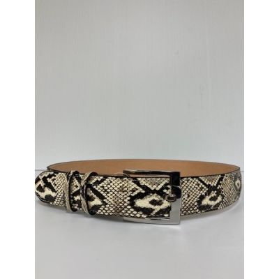 Cowtown Natural Python Mens Belt with Silver Buckle H818