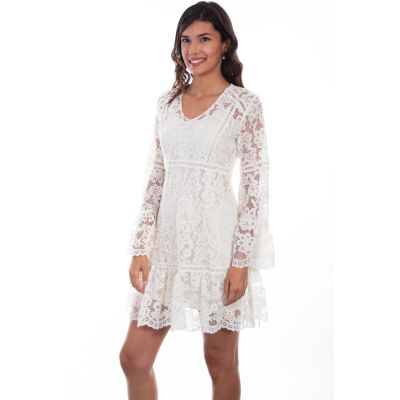 Scully Ivory Long Sleeve Womens Lace Dress HC557