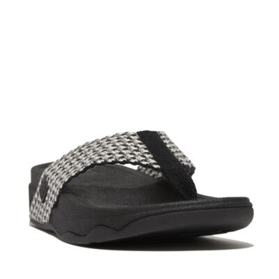 Fitflop Black Surfa Web Toe Post Women's Sandals HH3-001
