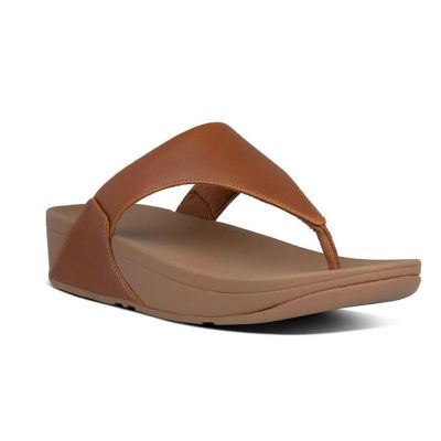 Fitflop Light Tan Lulu Leather Toe Post Womens Sandals I88-592