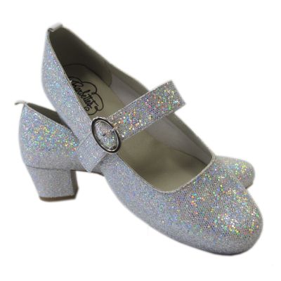 5160 Silver Glitter 1 1/2 Inch Heel Barbette Ballroom Dance Shoes