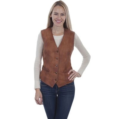 Scully Cognac Womens Leather Vest **ONLINE ONLY** L1012