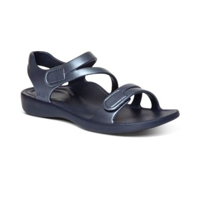 Aetrex Shimmer Navy Jillian Sports Water Friendly Women's Sandals L8005W