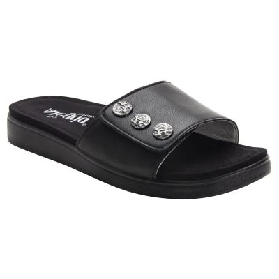 Alegria Black Lilie Womens Adjustable Strap Slide On Sandals LIL-601