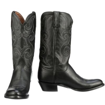 Lucchese Black Baker 12 inch Cowhide R Toe Men's Boots M3430.R3-1001