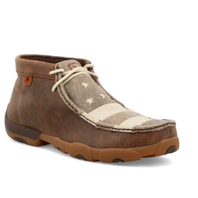 Twisted X Brown and Ivory Mens Chukka Driving Moc MDM0075