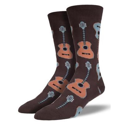 SockSmith Brown Mens Guitar Socks MNC202-BRO