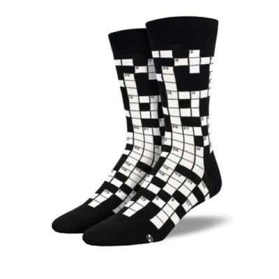 SockSmith SUNDAY CROSSWORD Men's Socks MNC2728-BLK