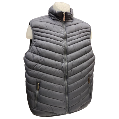 Lee Hanton Steel Grey Men's Fleece Puffer Vest With Pockets MV806-SG