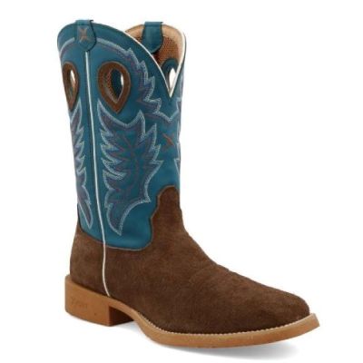 Twisted X Brown with Blue Top Mens 12 inch Tech X Western Boots MXTR002