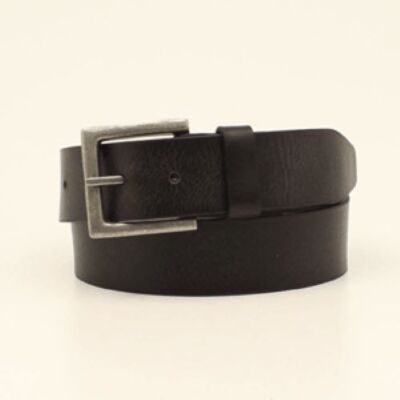 Nocona Black HDX Men's Leather Belt with Stitched on Buckle N2714101