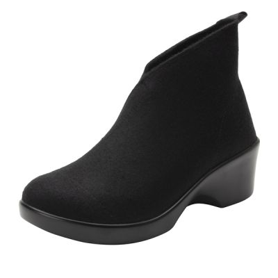 Alegria Nadya Black Fleece Womens Short Boots NAD-7930